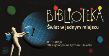 Plakat reklamujący Tydzień Bibliotek